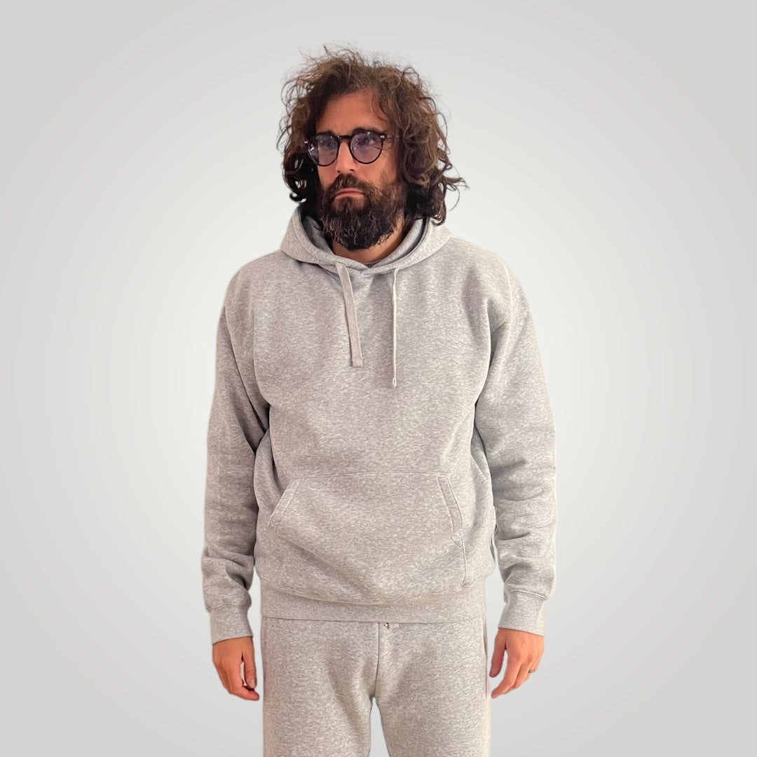 Felpa cappuccio grigio chiaro