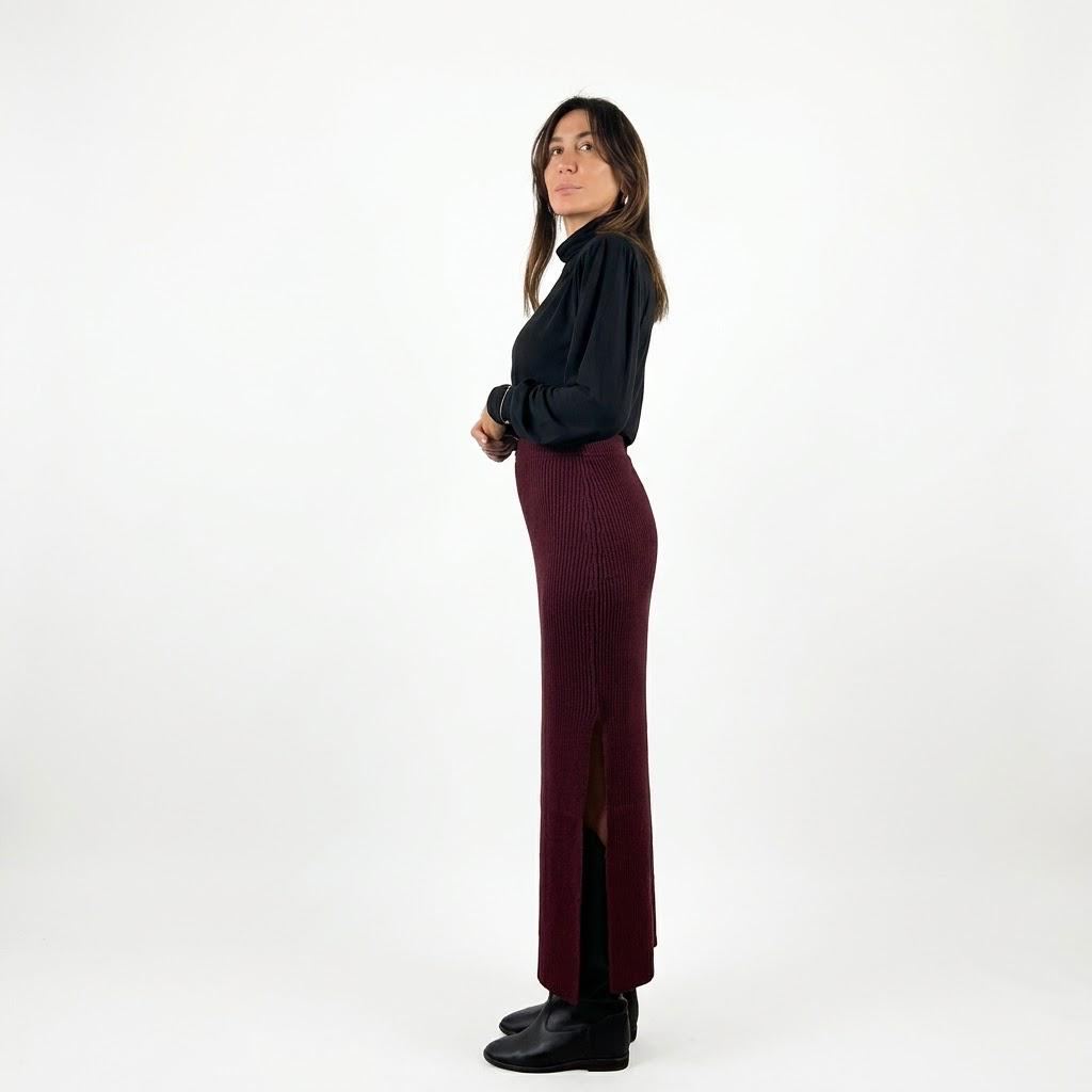 Cappotto e lounguette spacco bordeaux