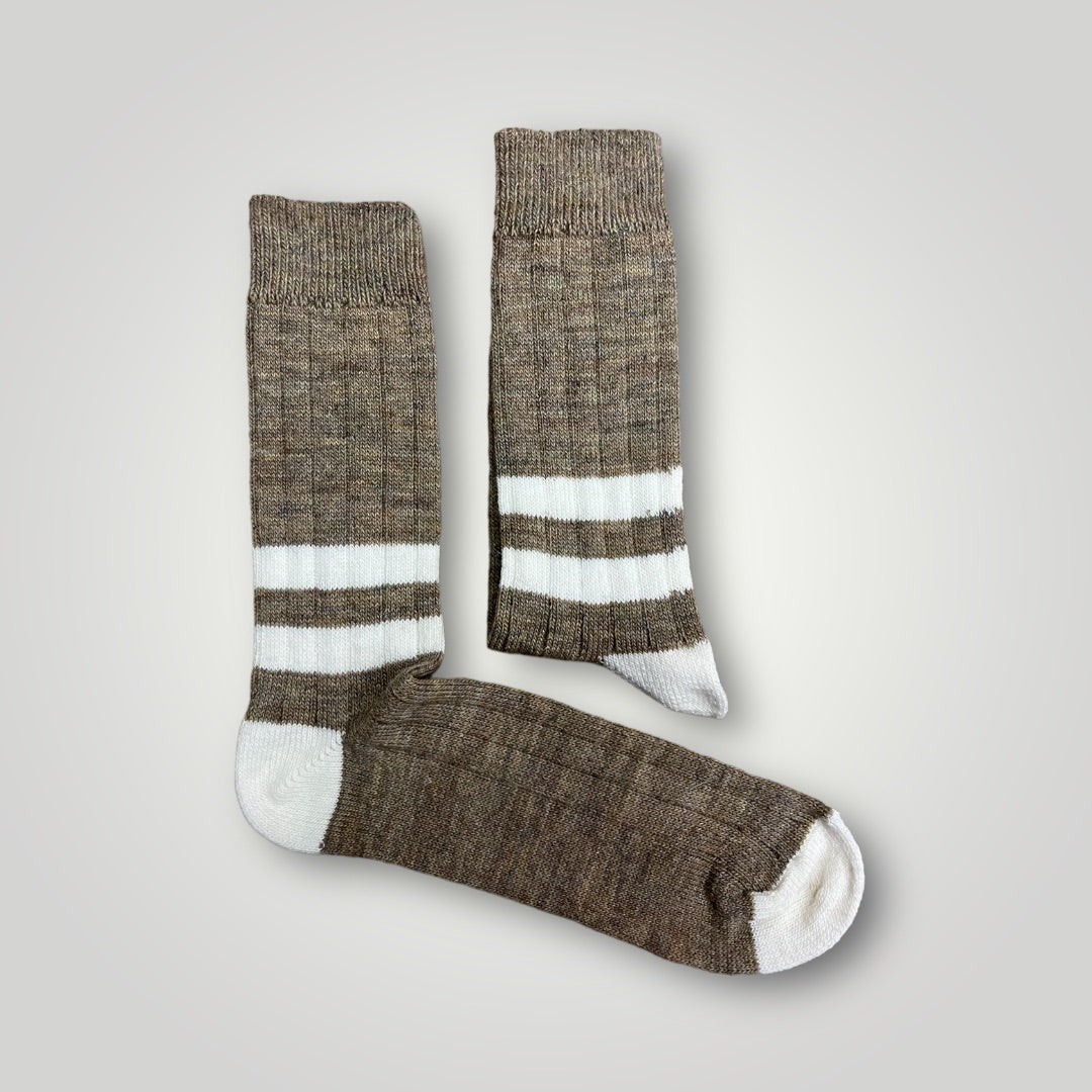 Calzino Camel - Double White Stripe II