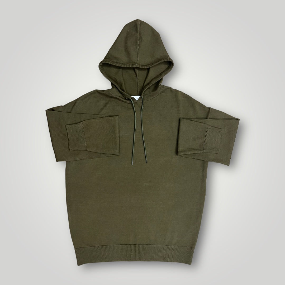 Maglione cappuccio olive